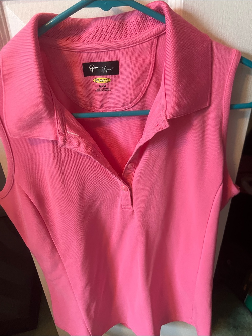 Greg Norman Collection Sleeveless Polo - Hot Pink